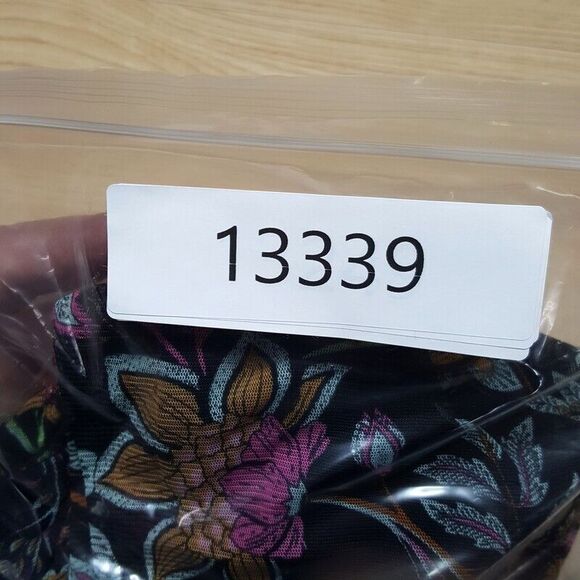 JANE + DELANCEY Top Womens Medium Black Floral Button Up Mesh Sheer Sleeve - Picture 8 of 8